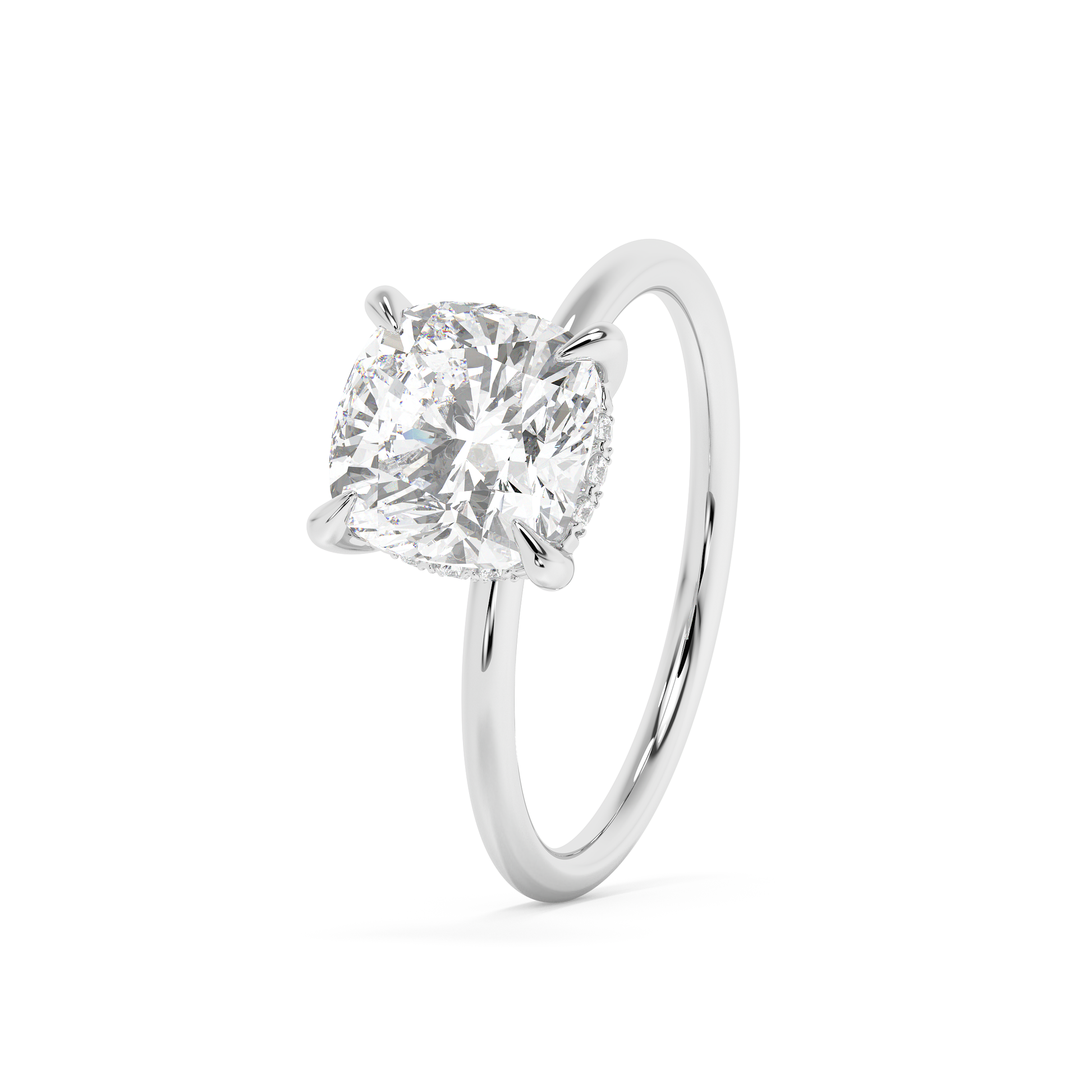 Emerald Solitaire Lab Grown Diamond Engagement Ring
