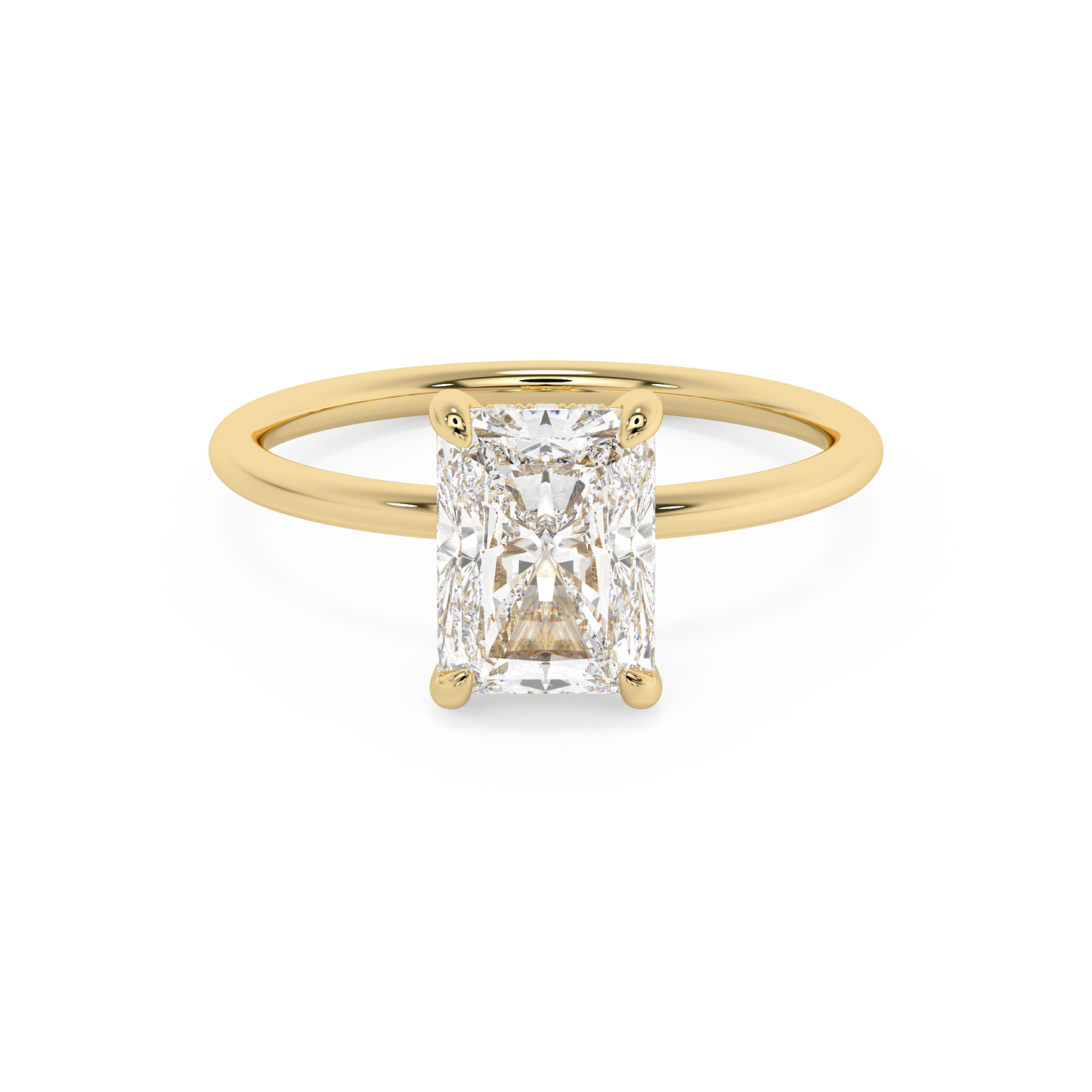 Emerald Solitaire Lab Grown Diamond Engagement Ring