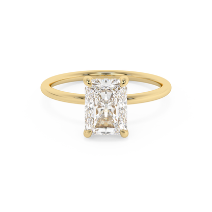Emerald Solitaire Lab Grown Diamond Engagement Ring