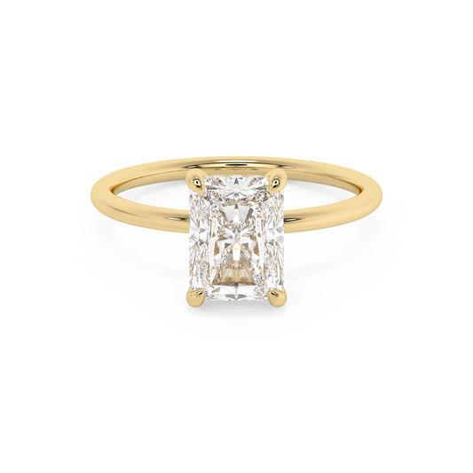 Emerald Solitaire Lab Grown Diamond Engagement Ring