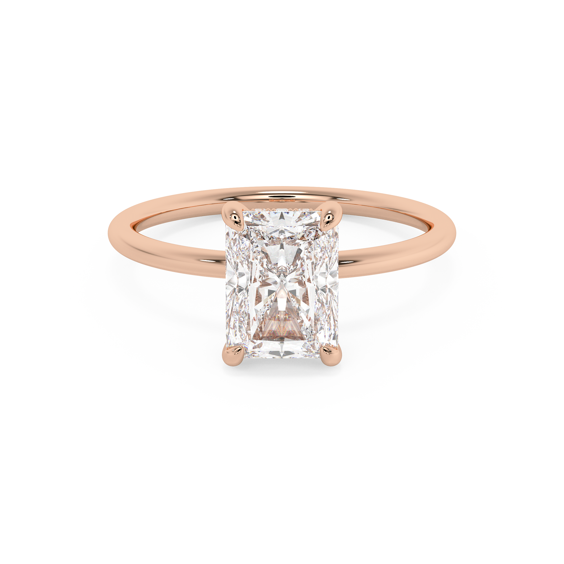 Emerald Solitaire Lab Grown Diamond Engagement Ring