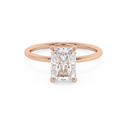 Emerald Solitaire Lab Grown Diamond Engagement Ring