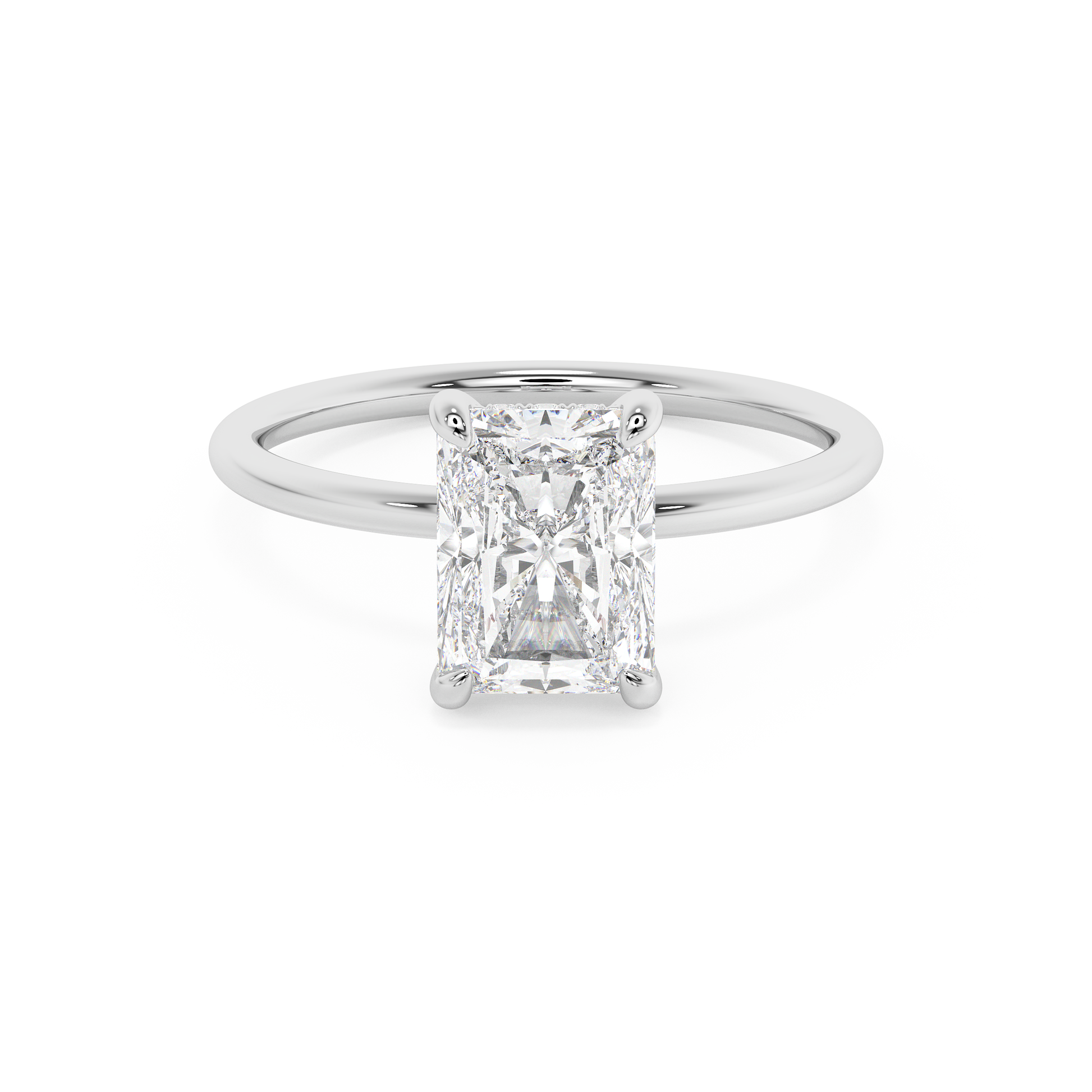 Emerald Solitaire Lab Grown Diamond Engagement Ring