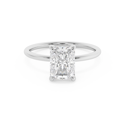 Emerald Solitaire Lab Grown Diamond Engagement Ring
