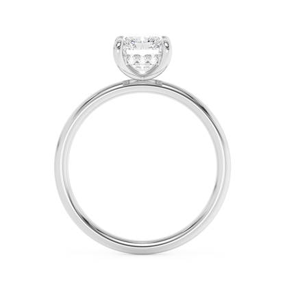 Emerald Solitaire Lab Grown Diamond Engagement Ring