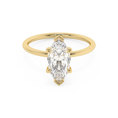 Emerald Solitaire Lab Grown Diamond Engagement Ring