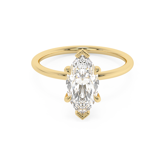 Emerald Solitaire Lab Grown Diamond Engagement Ring
