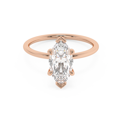 Emerald Solitaire Lab Grown Diamond Engagement Ring