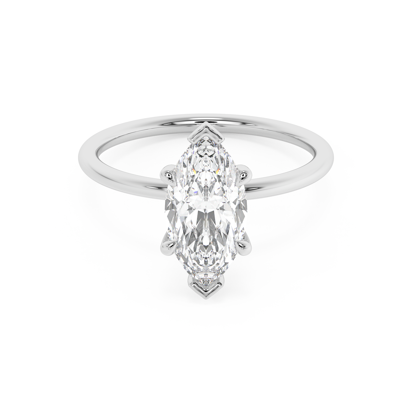Emerald Solitaire Lab Grown Diamond Engagement Ring