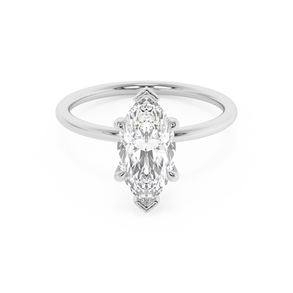 Emerald Solitaire Lab Grown Diamond Engagement Ring