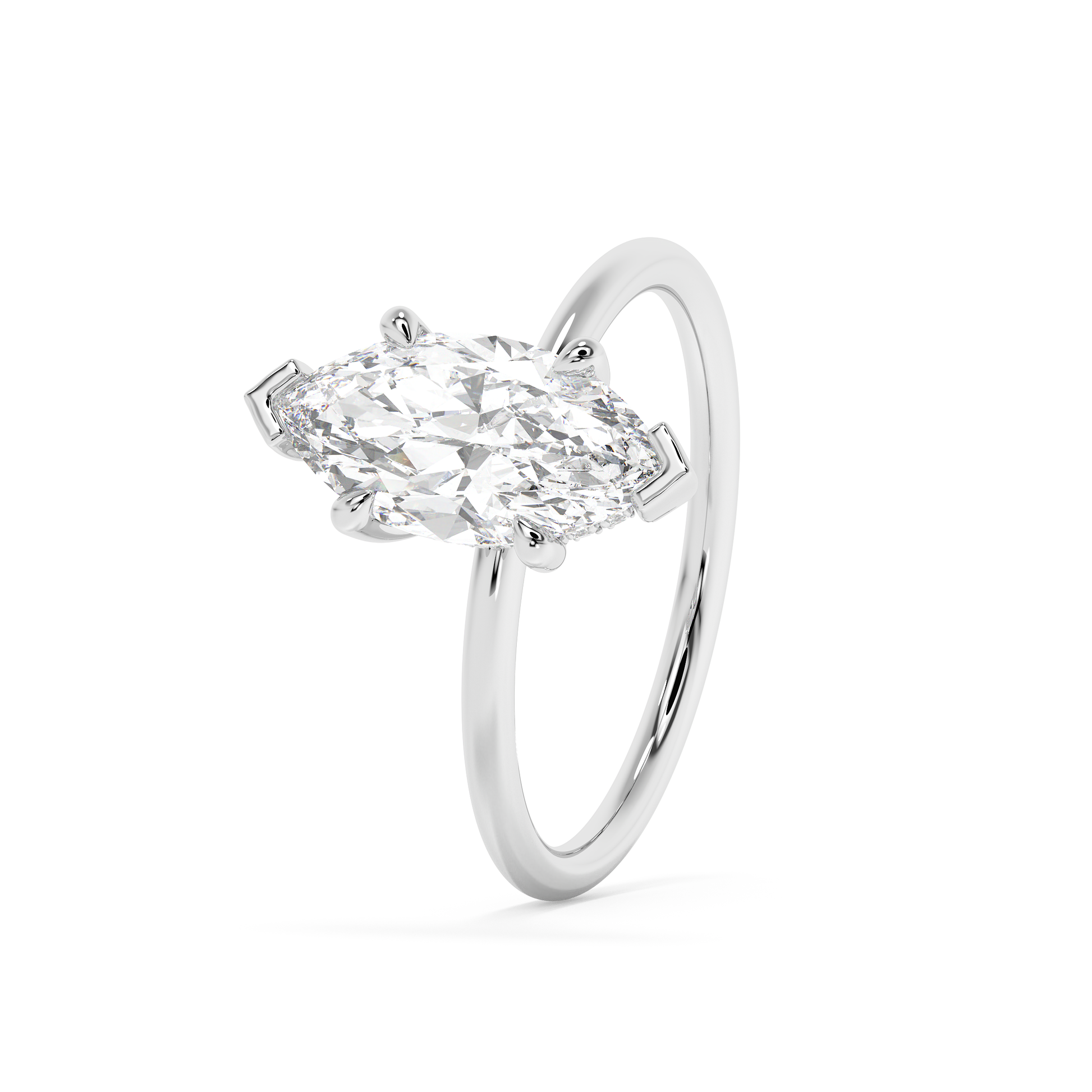 Emerald Solitaire Lab Grown Diamond Engagement Ring