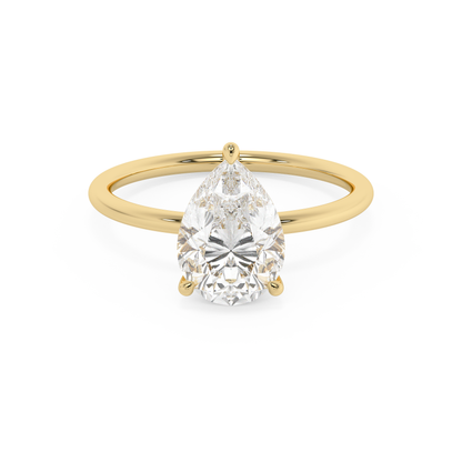 Emerald Solitaire Lab Grown Diamond Engagement Ring