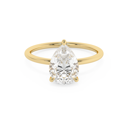 Emerald Solitaire Lab Grown Diamond Engagement Ring