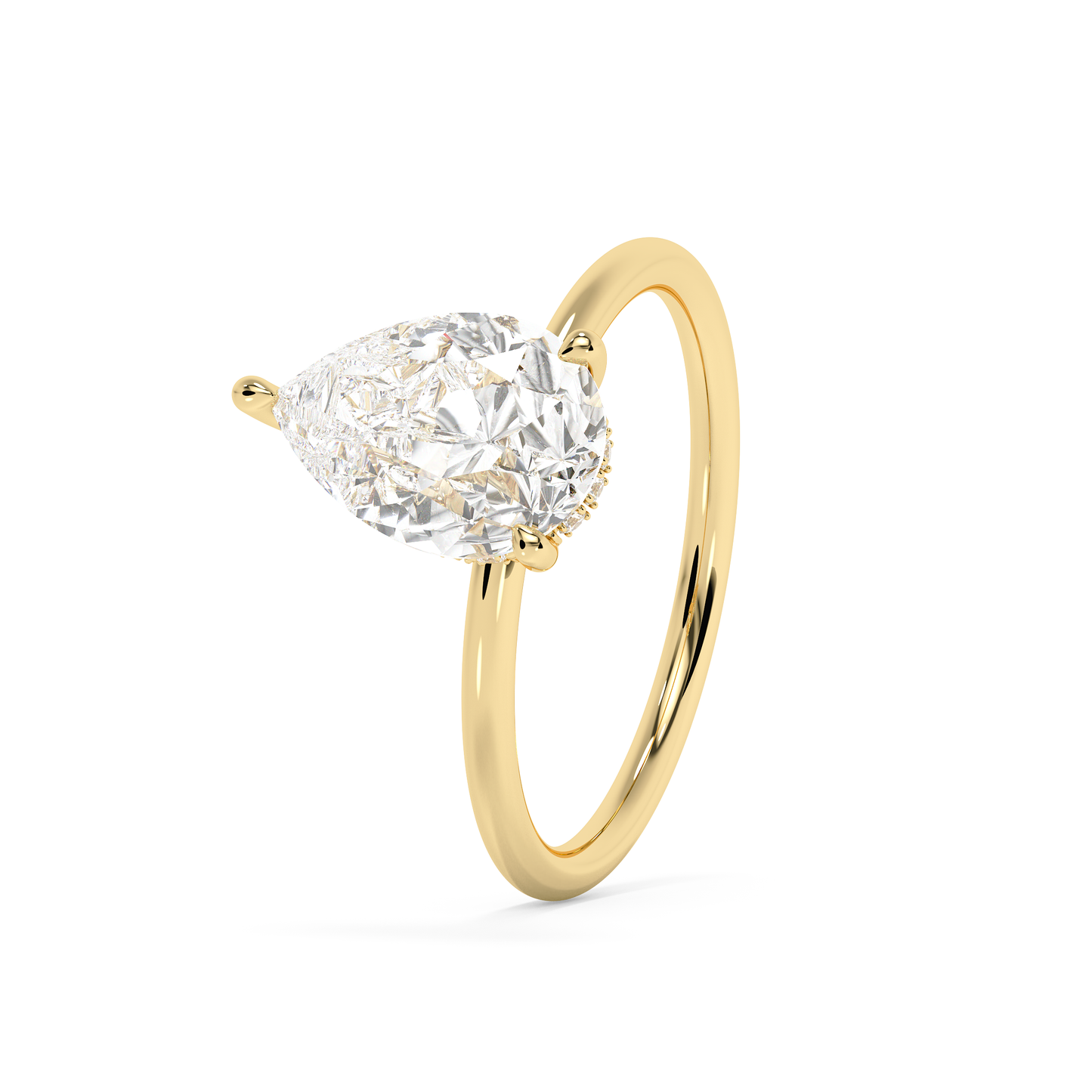 Emerald Solitaire Lab Grown Diamond Engagement Ring