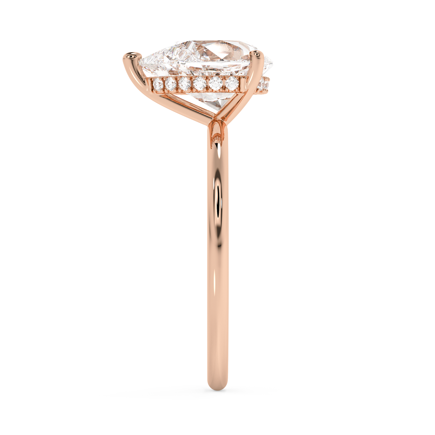 Emerald Solitaire Lab Grown Diamond Engagement Ring