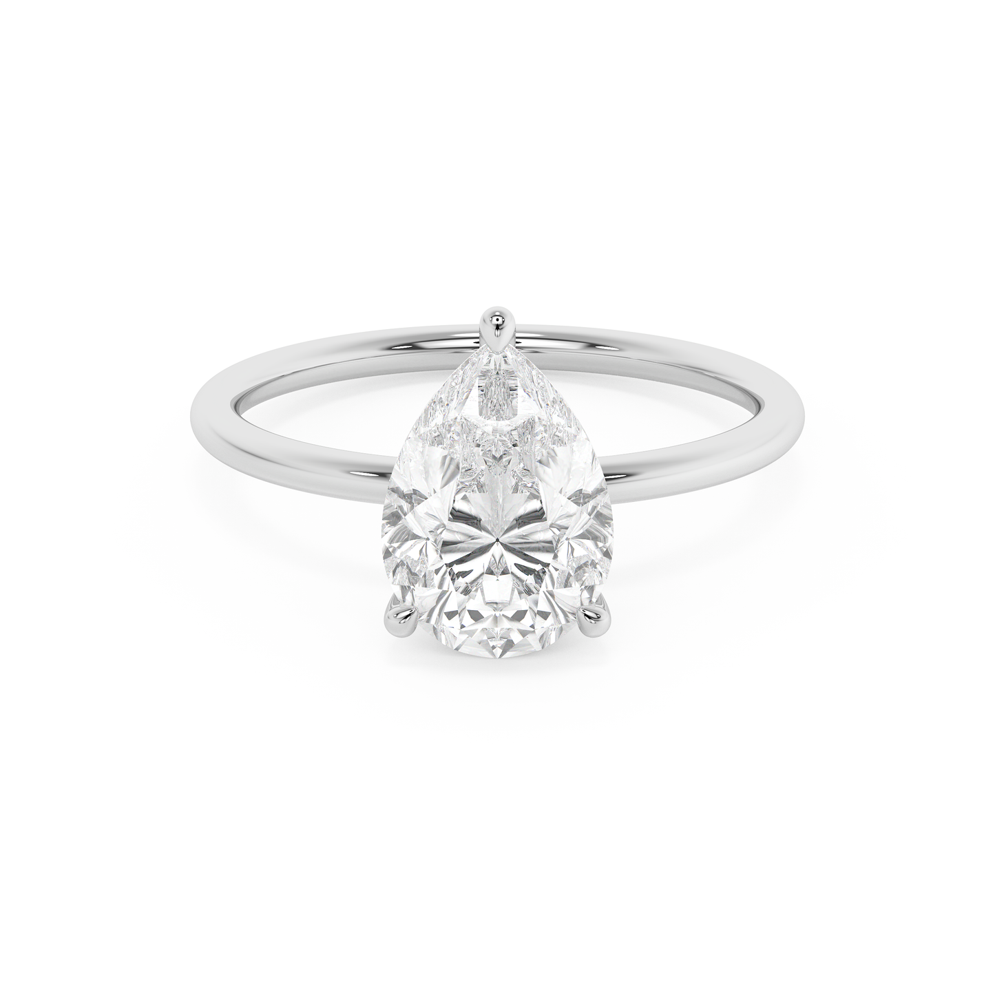 Emerald Solitaire Lab Grown Diamond Engagement Ring