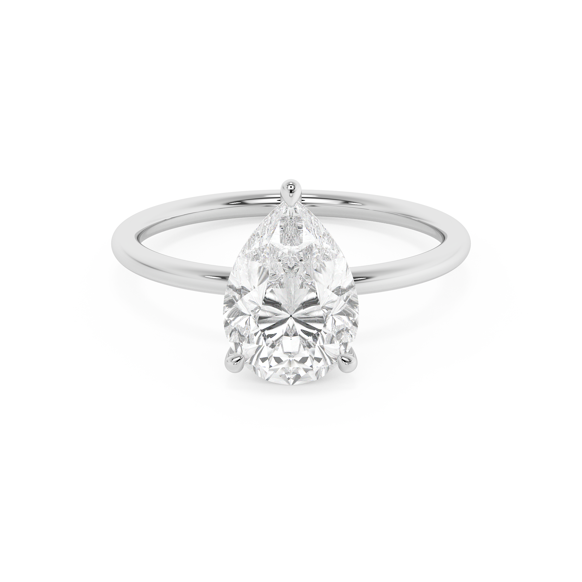 Emerald Solitaire Lab Grown Diamond Engagement Ring
