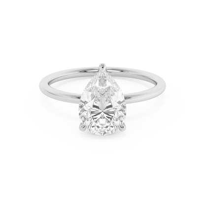 Emerald Solitaire Lab Grown Diamond Engagement Ring
