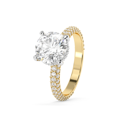 Emerald Solitaire Lab Grown Diamond Engagement Ring
