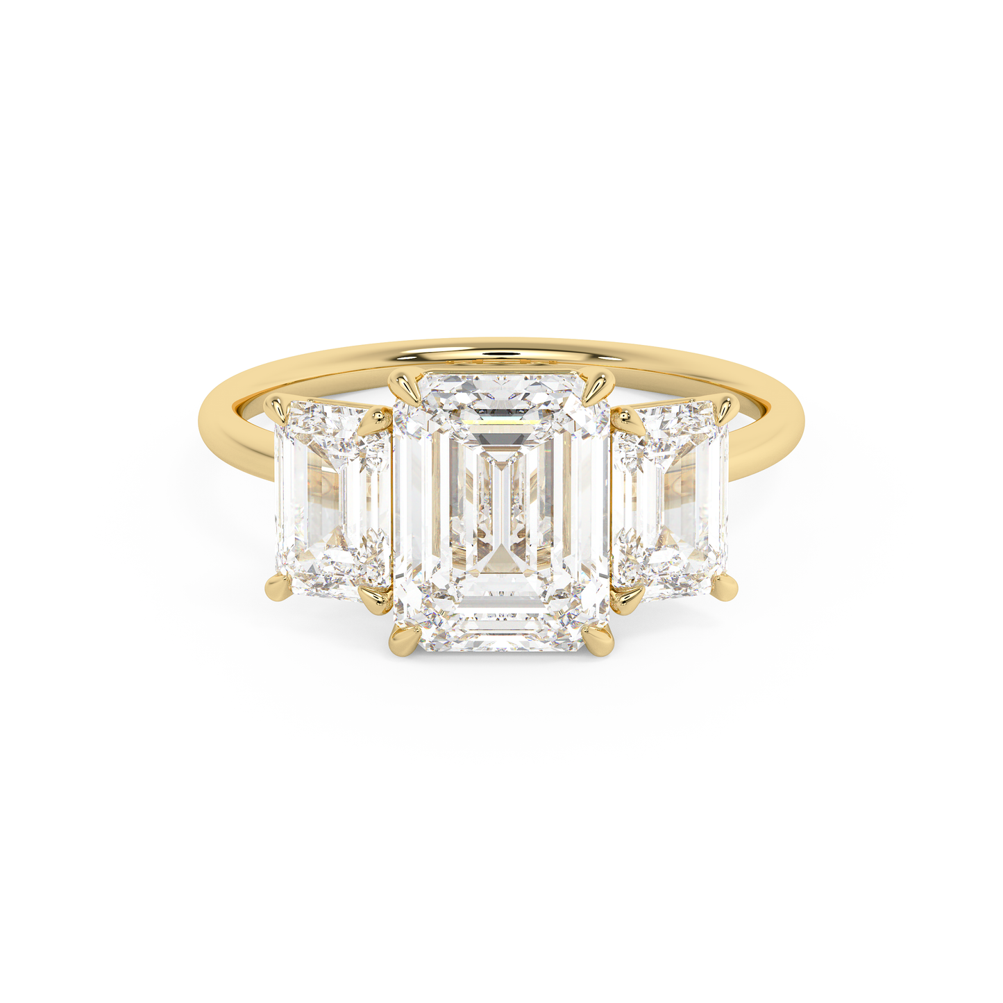 Emerald Solitaire Lab Grown Diamond Engagement Ring