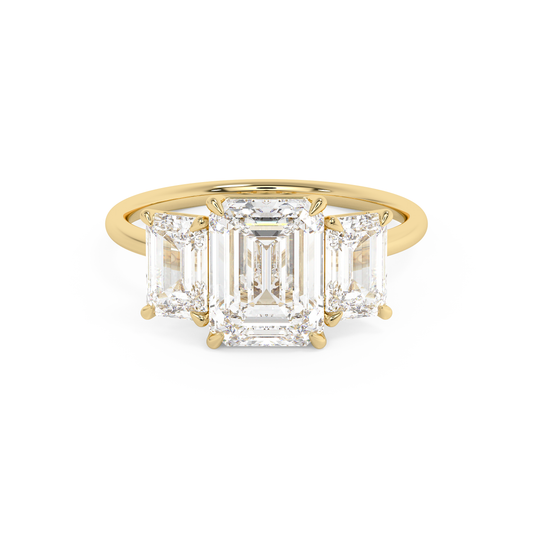 Emerald Solitaire Lab Grown Diamond Engagement Ring