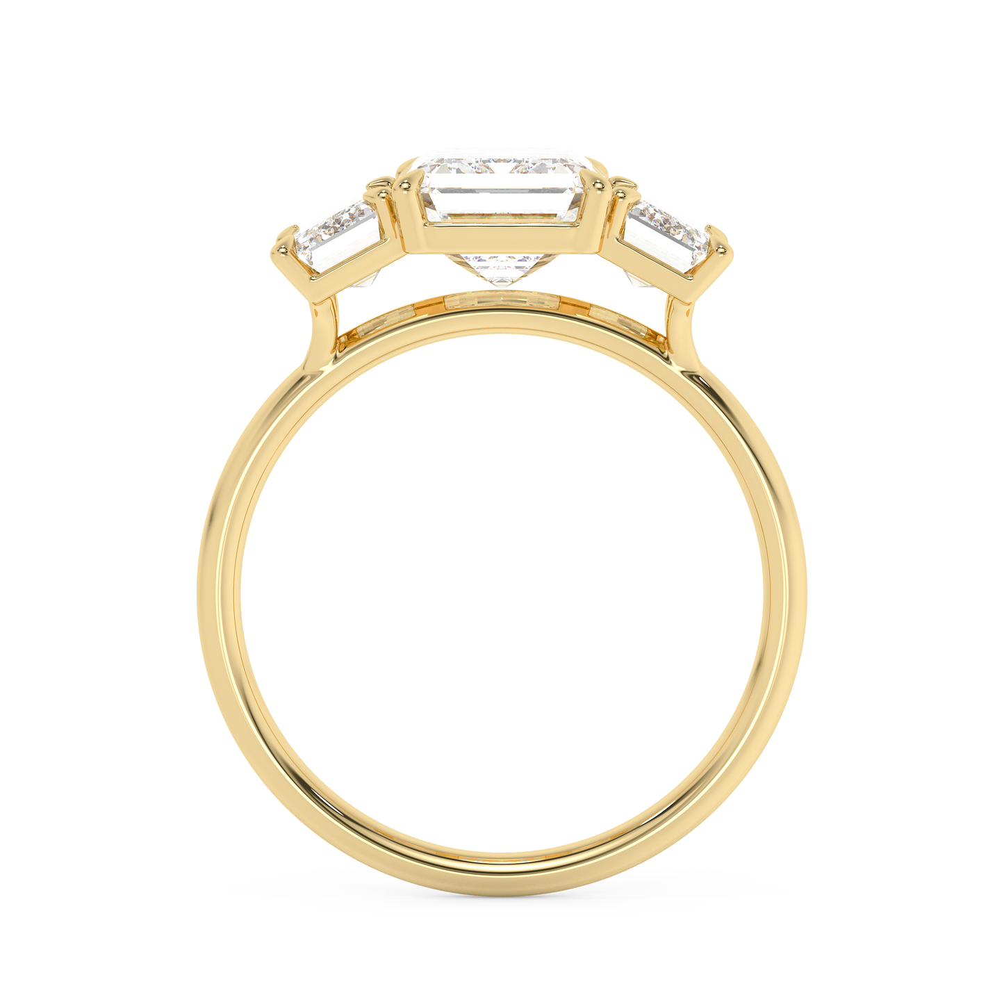 Emerald Solitaire Lab Grown Diamond Engagement Ring