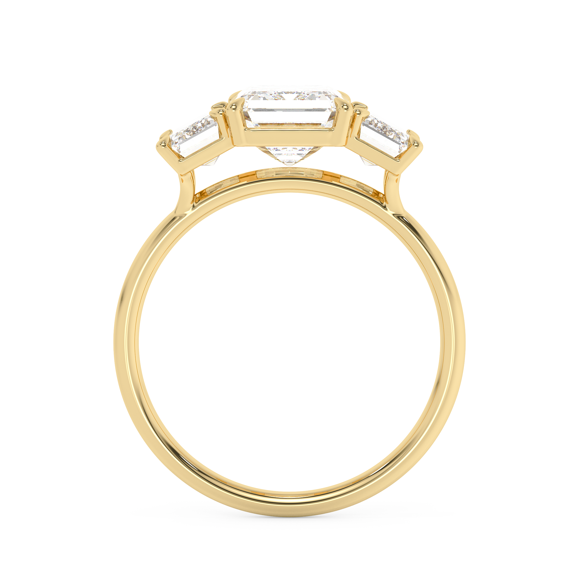 Emerald Solitaire Lab Grown Diamond Engagement Ring