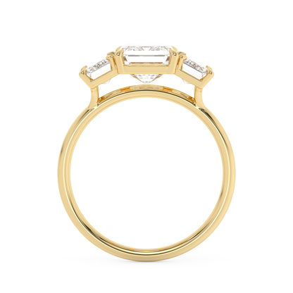Emerald Solitaire Lab Grown Diamond Engagement Ring