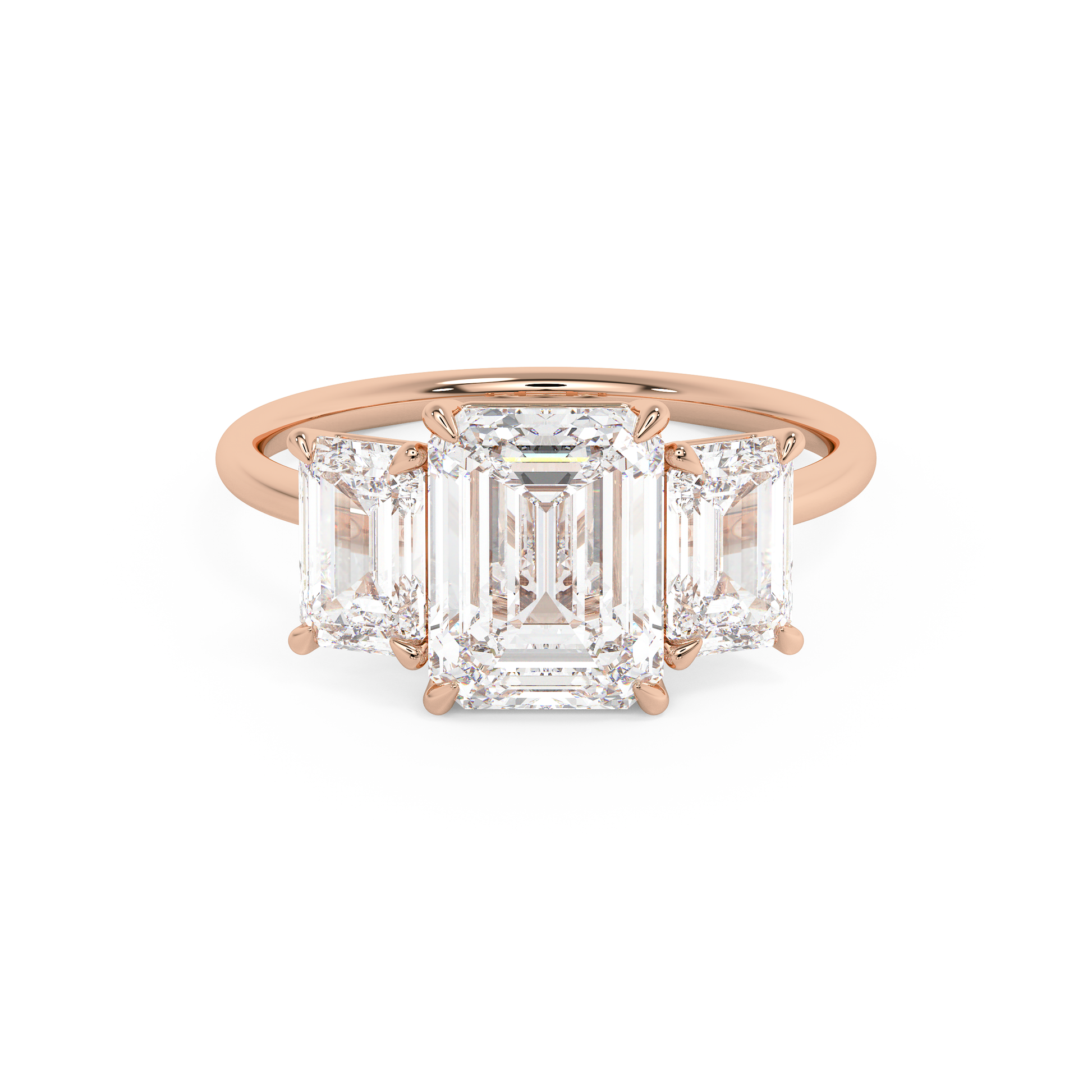 Emerald Solitaire Lab Grown Diamond Engagement Ring
