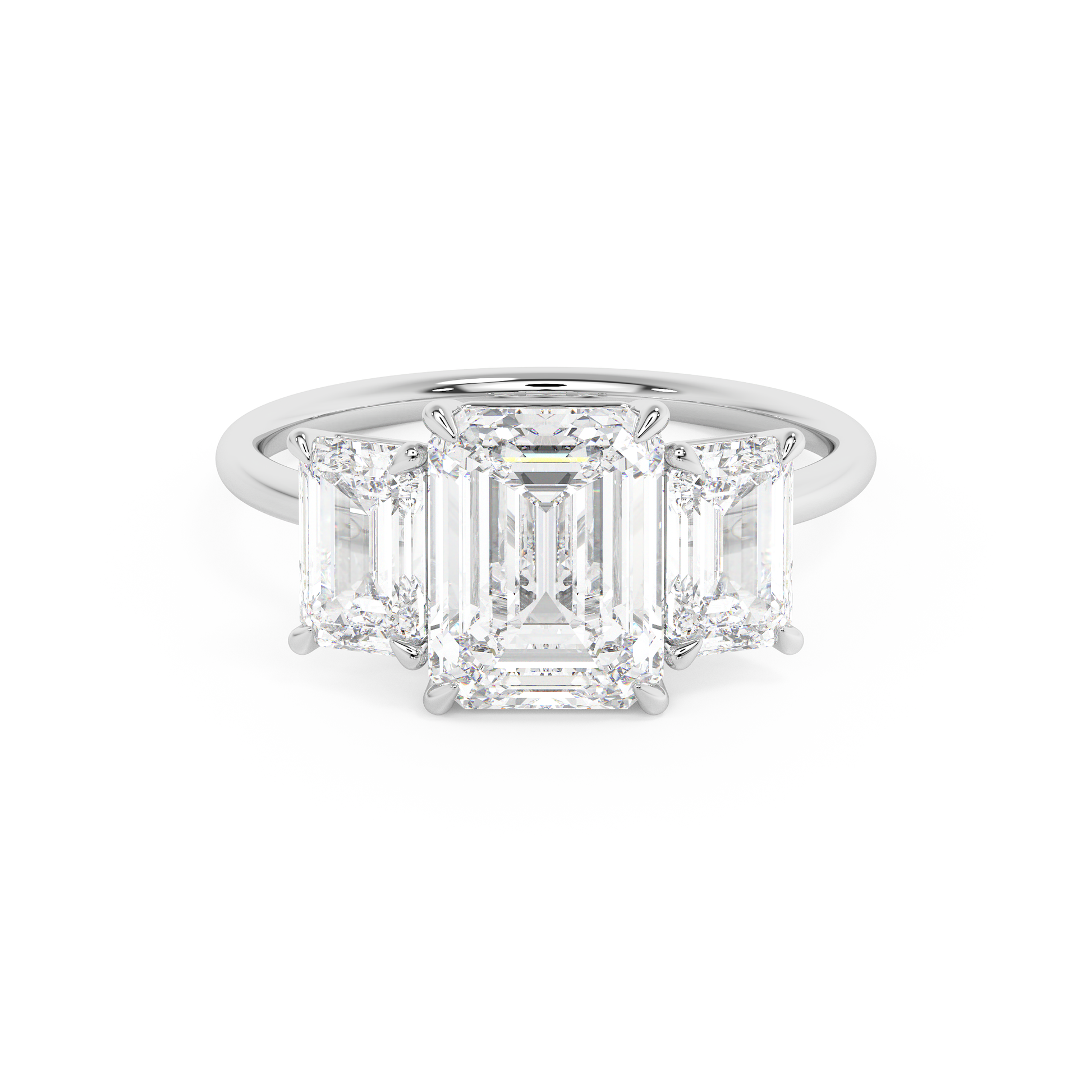 Emerald Solitaire Lab Grown Diamond Engagement Ring