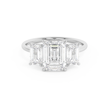 Emerald Solitaire Lab Grown Diamond Engagement Ring