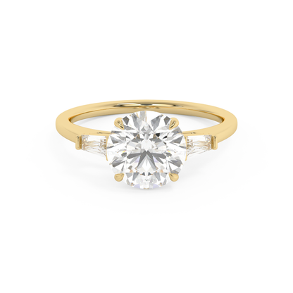 Emerald Solitaire Lab Grown Diamond Engagement Ring