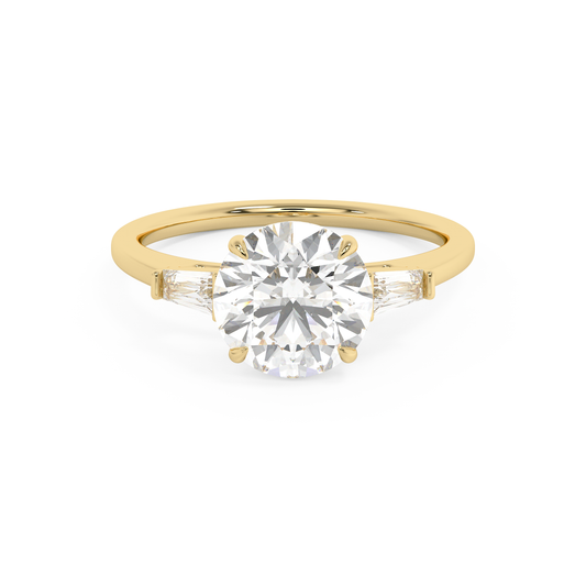 Emerald Solitaire Lab Grown Diamond Engagement Ring