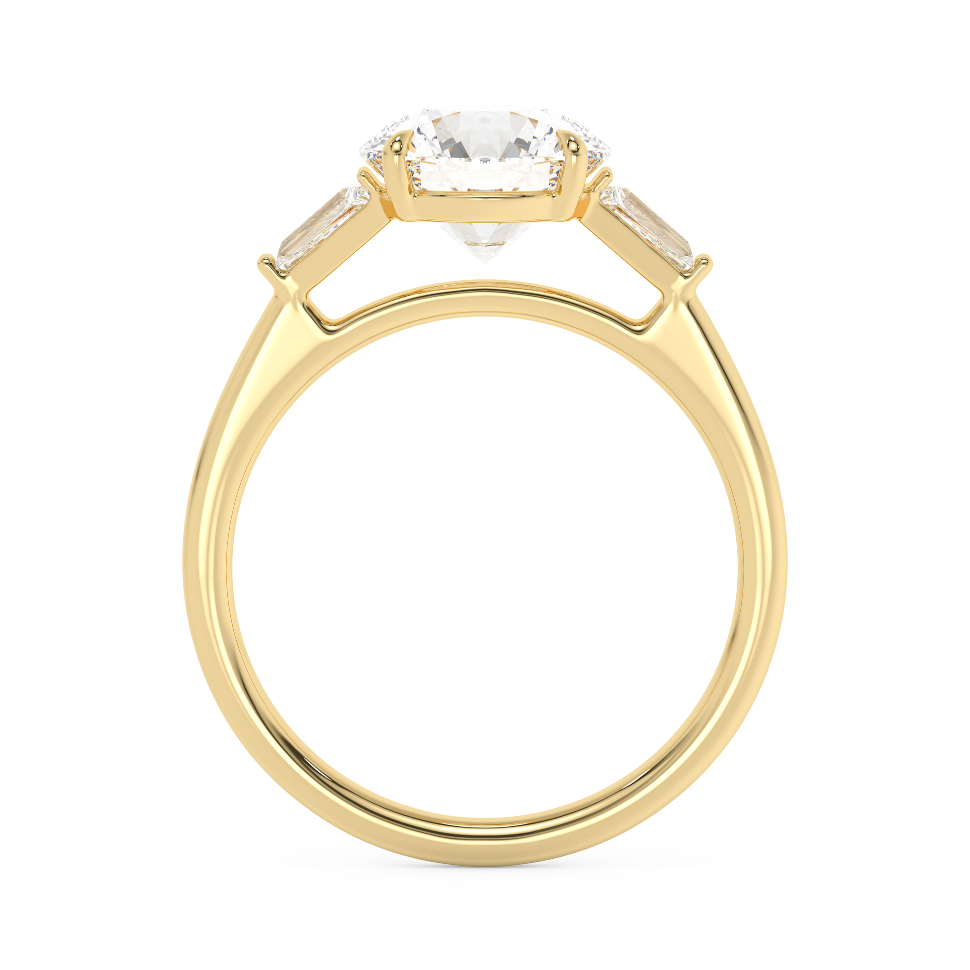 Emerald Solitaire Lab Grown Diamond Engagement Ring