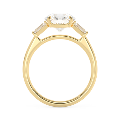 Emerald Solitaire Lab Grown Diamond Engagement Ring