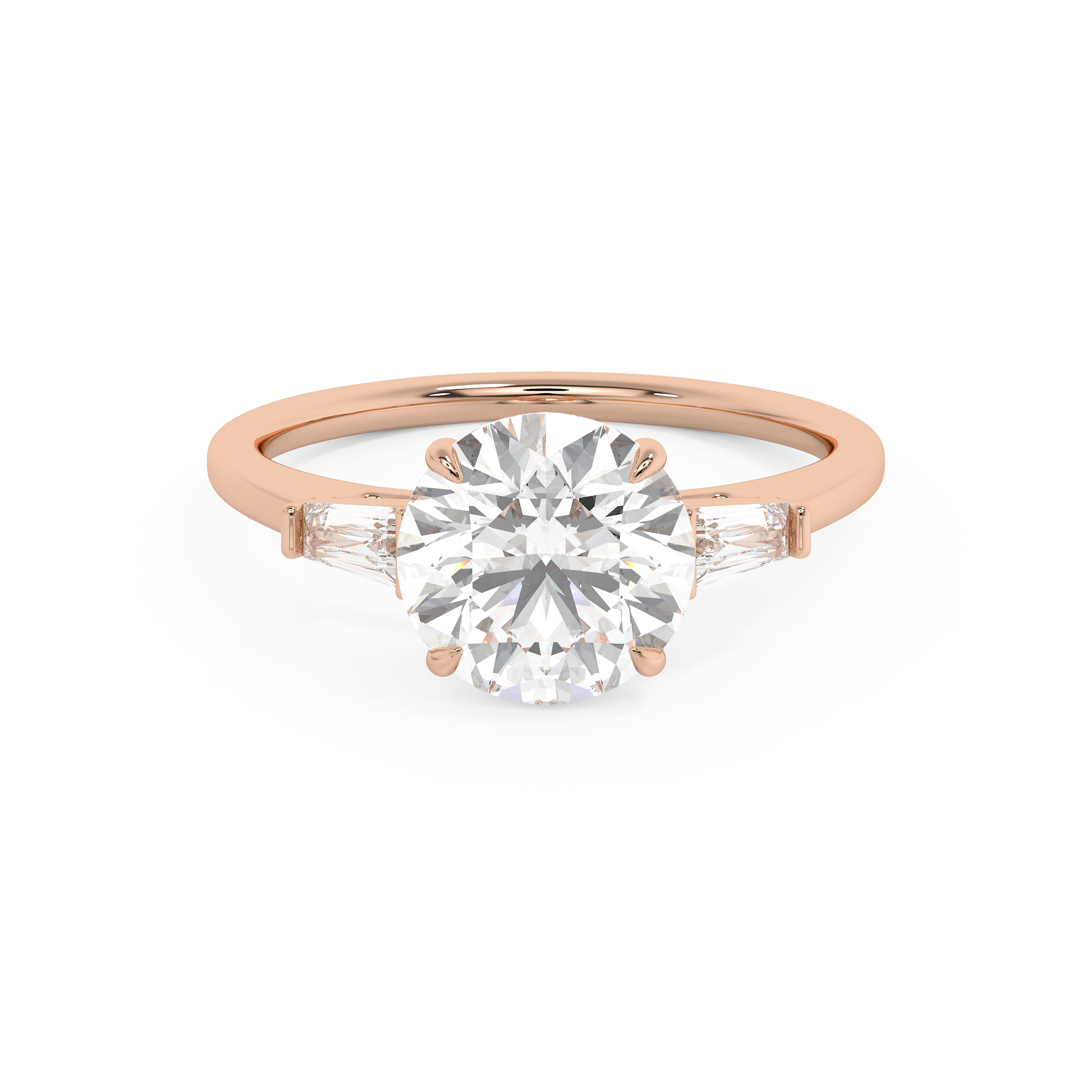 Emerald Solitaire Lab Grown Diamond Engagement Ring