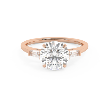Emerald Solitaire Lab Grown Diamond Engagement Ring