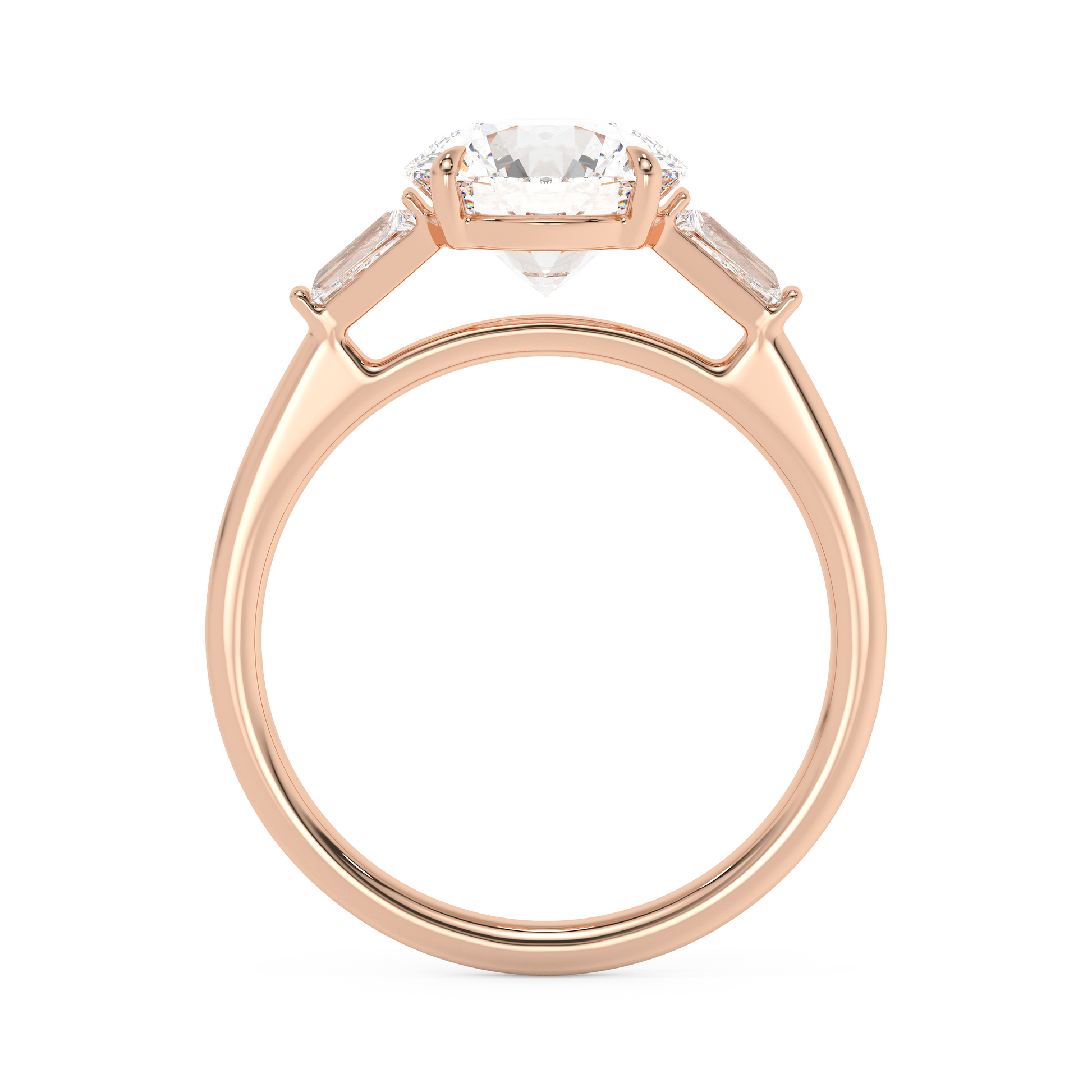 Emerald Solitaire Lab Grown Diamond Engagement Ring