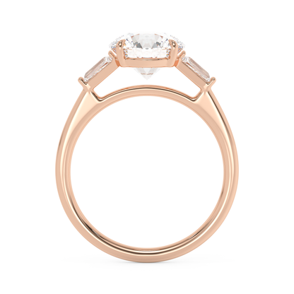 Emerald Solitaire Lab Grown Diamond Engagement Ring
