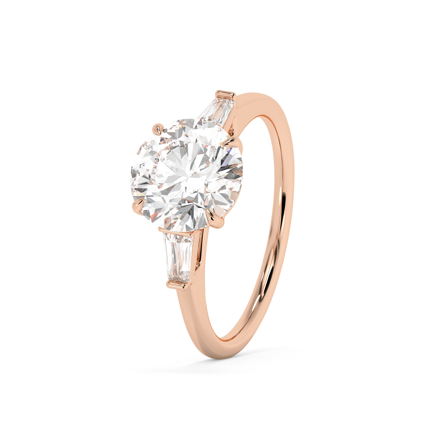 Emerald Solitaire Lab Grown Diamond Engagement Ring