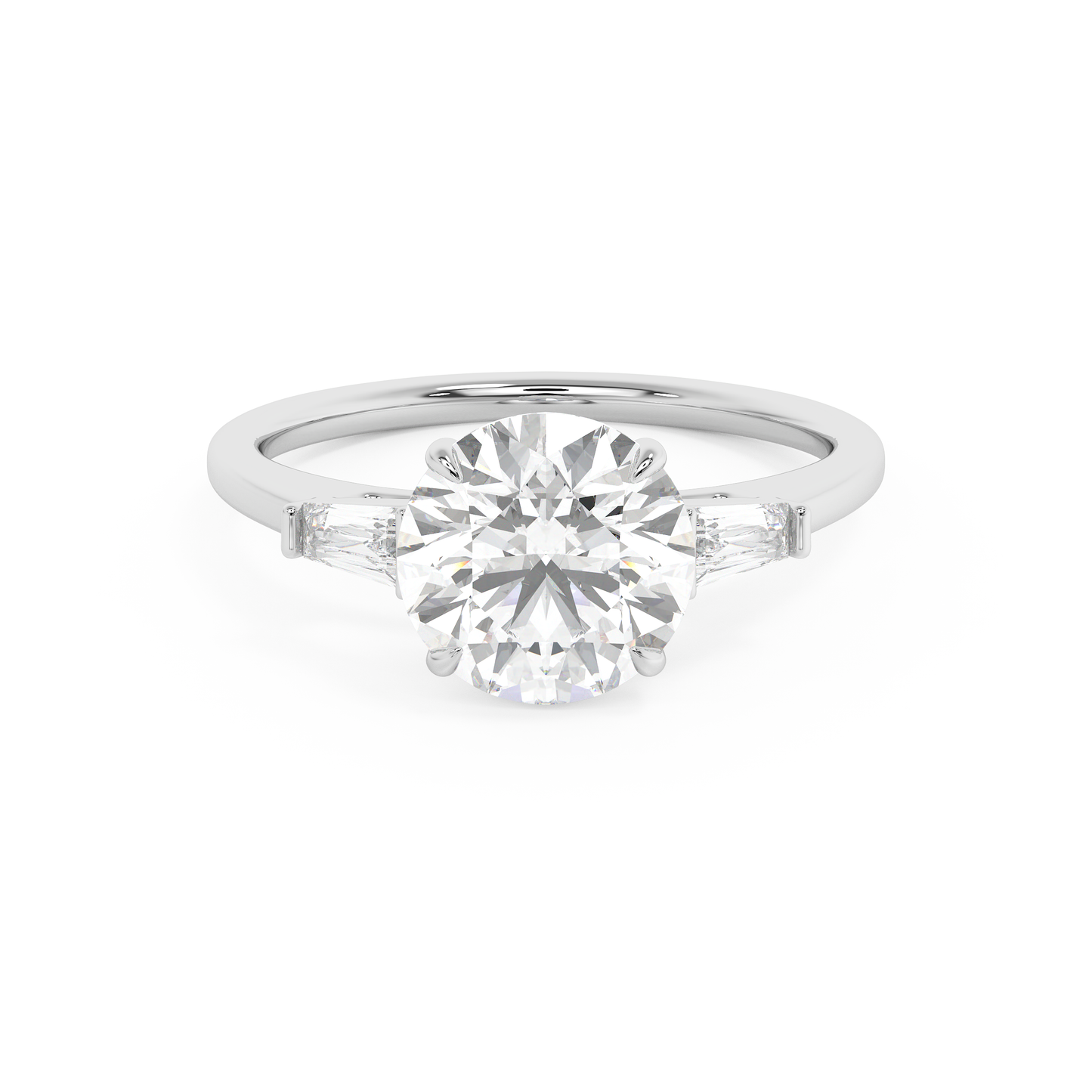 Emerald Solitaire Lab Grown Diamond Engagement Ring