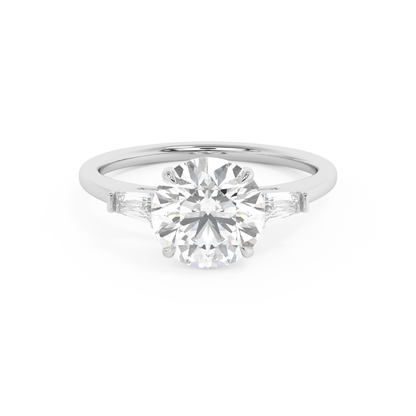 Emerald Solitaire Lab Grown Diamond Engagement Ring