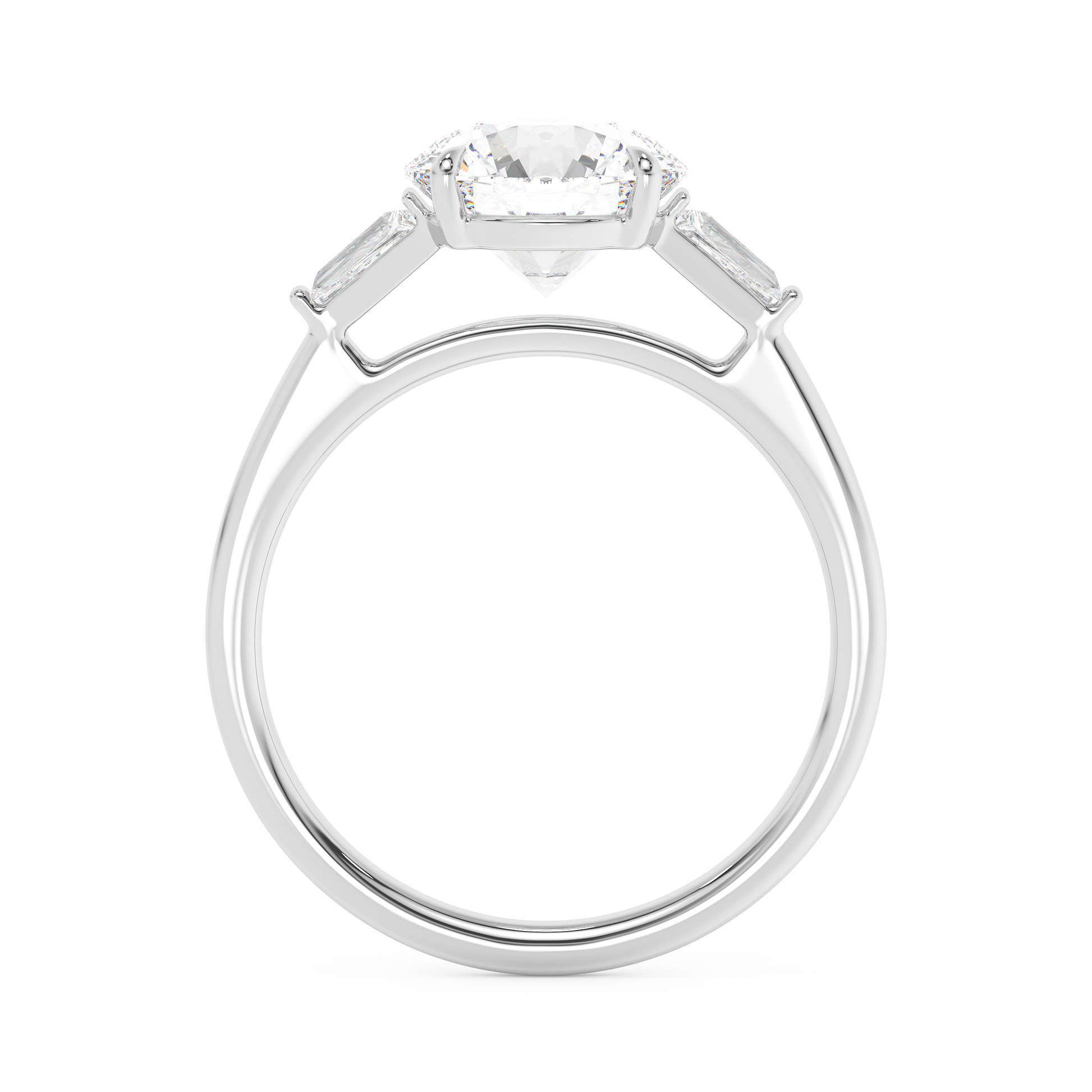 Emerald Solitaire Lab Grown Diamond Engagement Ring