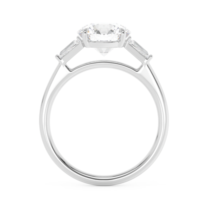 Emerald Solitaire Lab Grown Diamond Engagement Ring