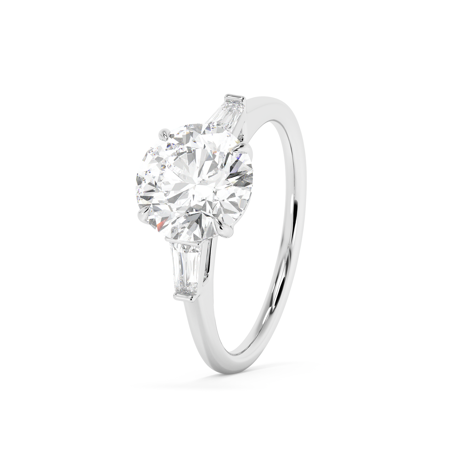 Emerald Solitaire Lab Grown Diamond Engagement Ring