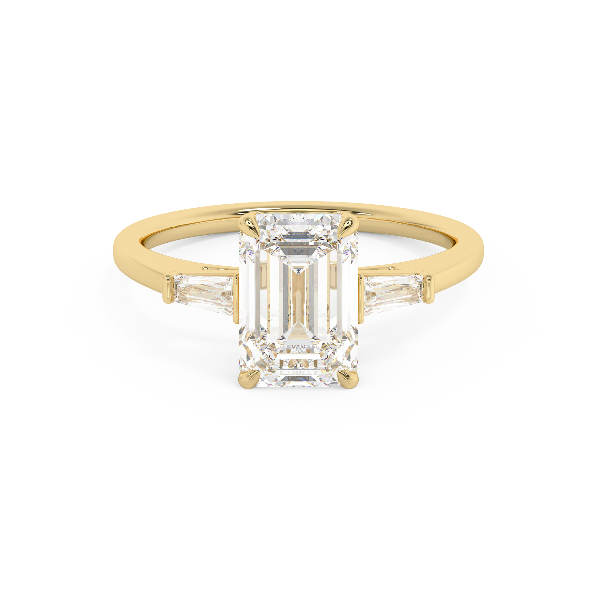 Emerald Solitaire Lab Grown Diamond Engagement Ring
