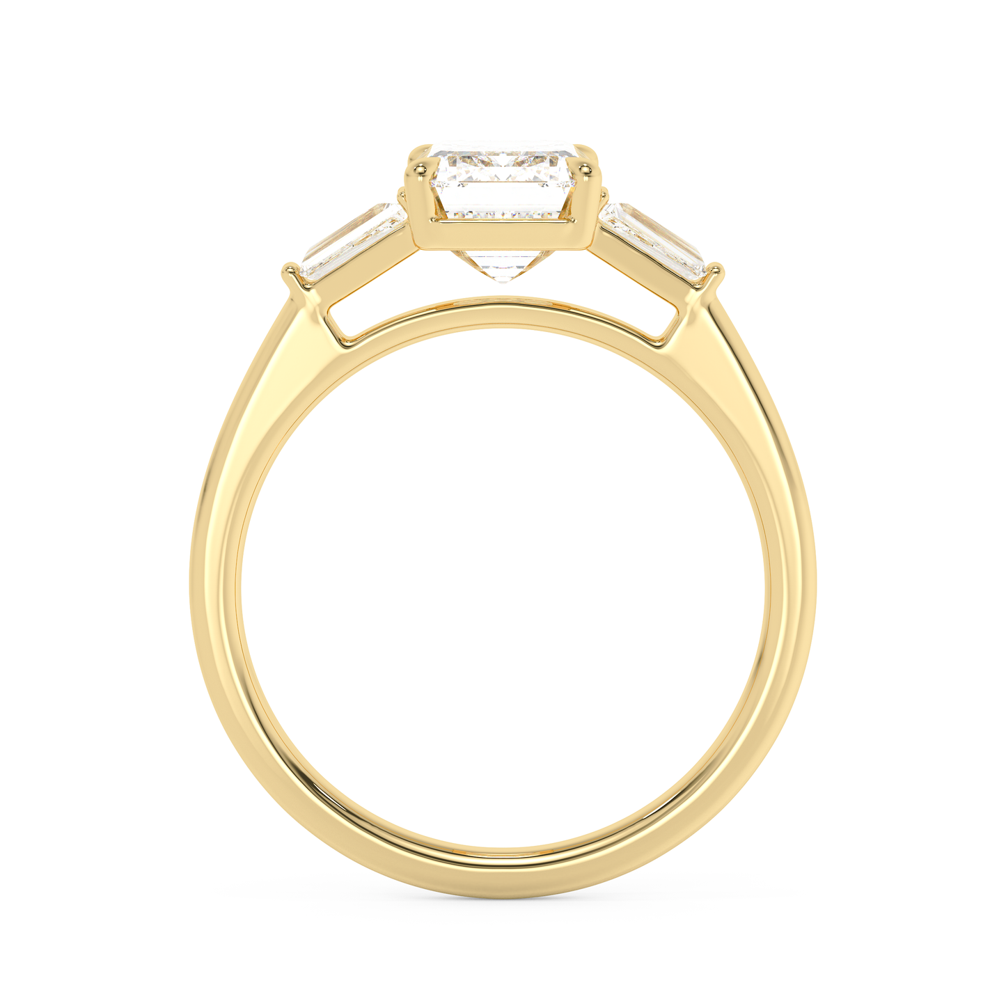 Emerald Solitaire Lab Grown Diamond Engagement Ring