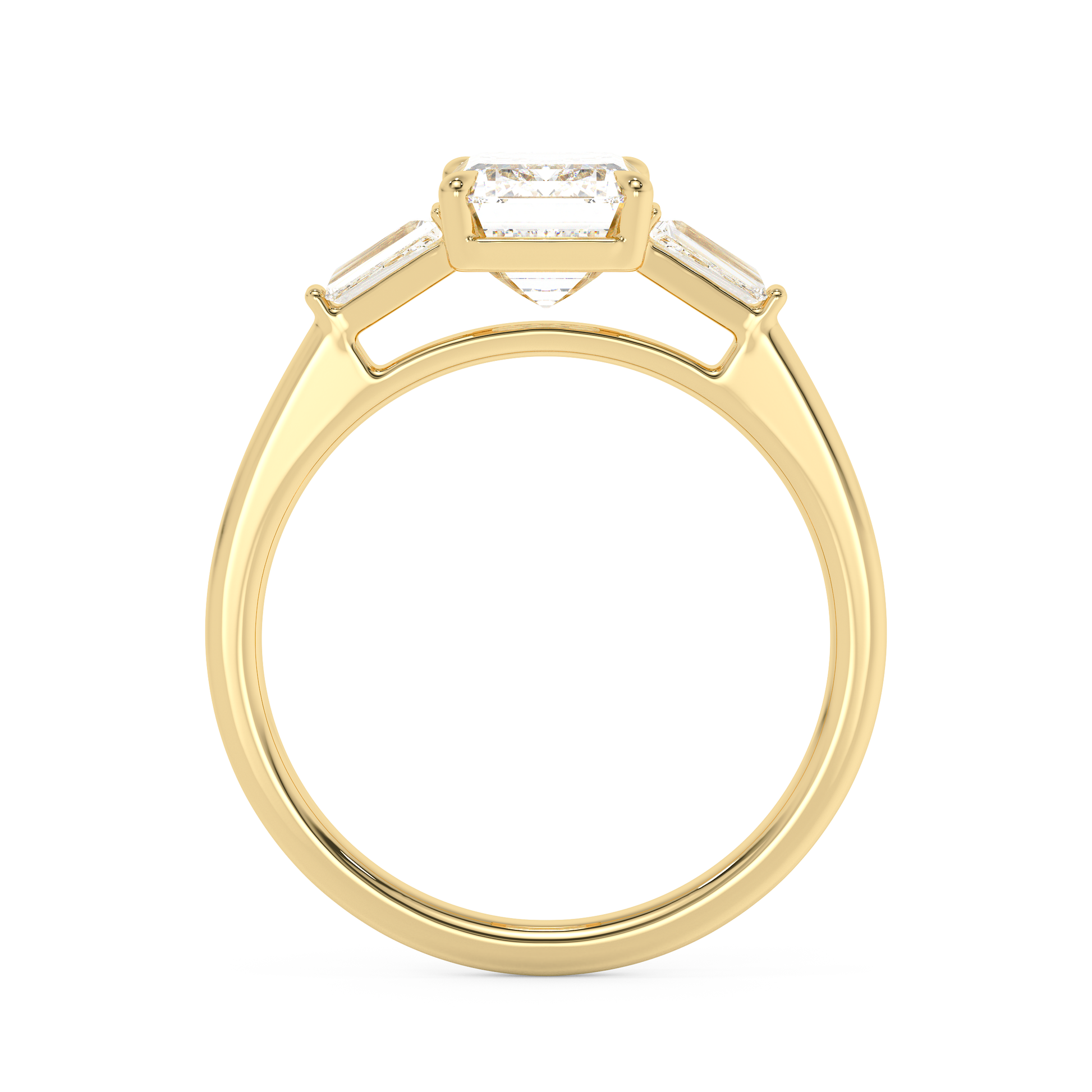Emerald Solitaire Lab Grown Diamond Engagement Ring