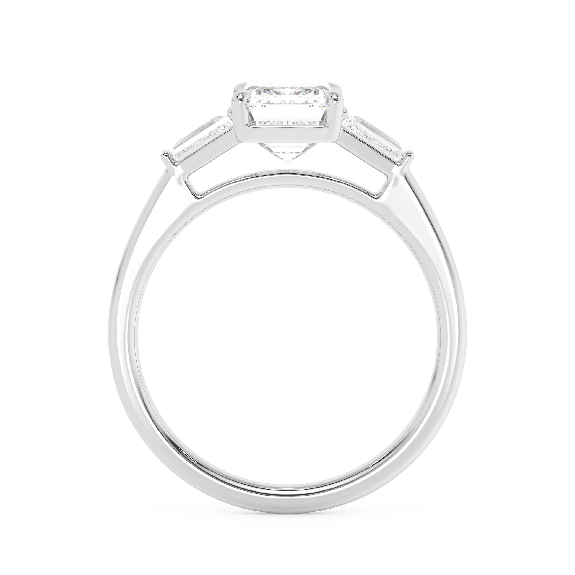 Emerald Solitaire Lab Grown Diamond Engagement Ring