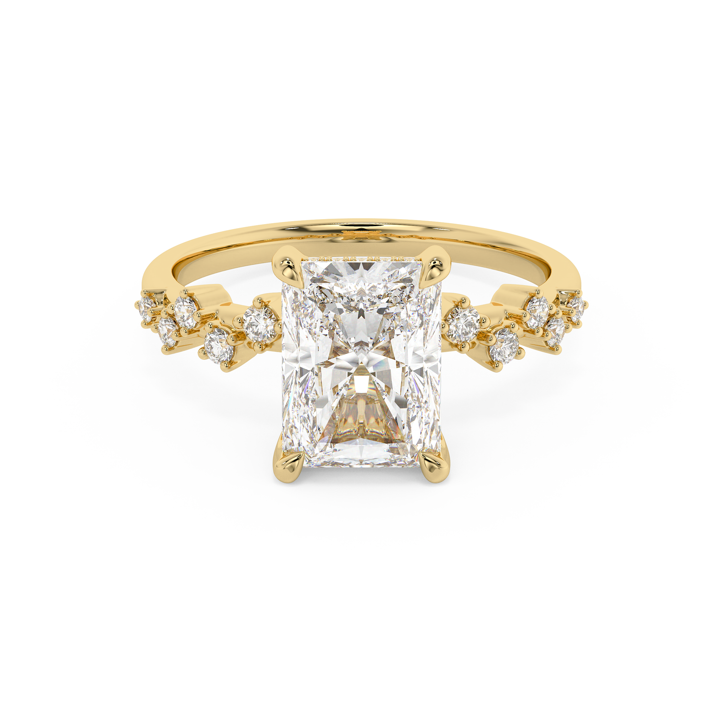 Emerald Solitaire Lab Grown Diamond Engagement Ring